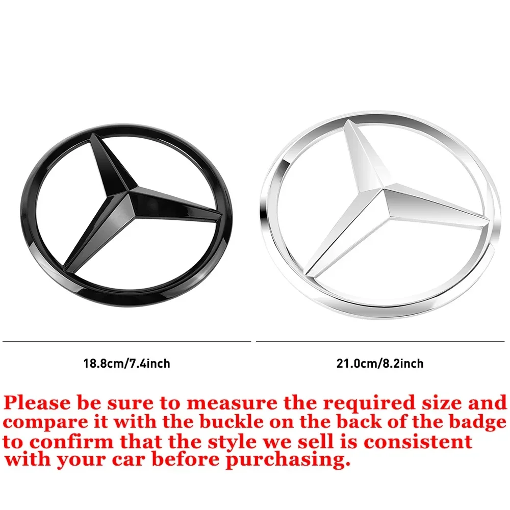 Car Badge Front Grille Emblem Sticker Decoration Accessories For Mercedes Benz S320 W164 W204 W168 C180 E320 A200 CLA CLK CLS ML