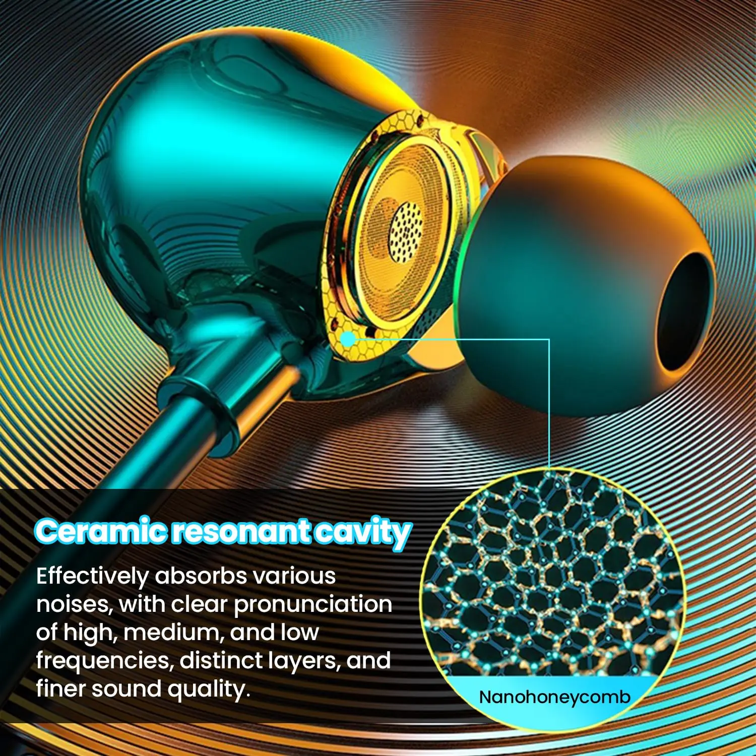 USB نوع C السيراميك السلكية سماعات 3.5 مللي متر HIFI ستيريو الرياضة سماعات الموسيقى مع ميكروفون ياربود لسامسونج آيفون 16 شاومي