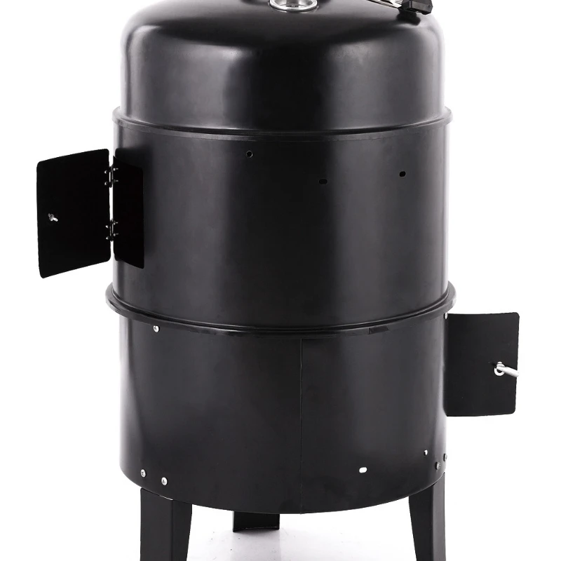 

Smoked barbecue grill Charcoal grill Outdoor stove Carbon brazier Three-layer round three-in-one multi-function