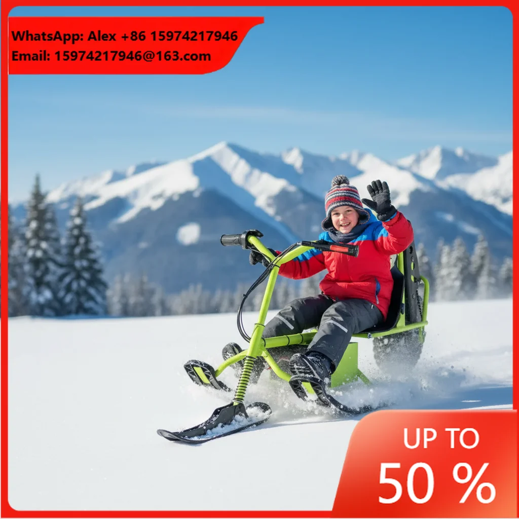 QIQU Kid Electric Snowmobile-Trail & Touring Style 24V Motor 60kg Load Capacity Low Operational Cost