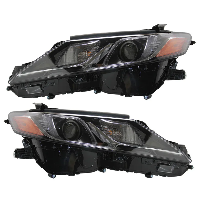 For Toyota Camry LE/S2018-2020 1Pair Front Head Light Headlamp Driving Headlight Assembly Bumper Black Housing Amber Reflector