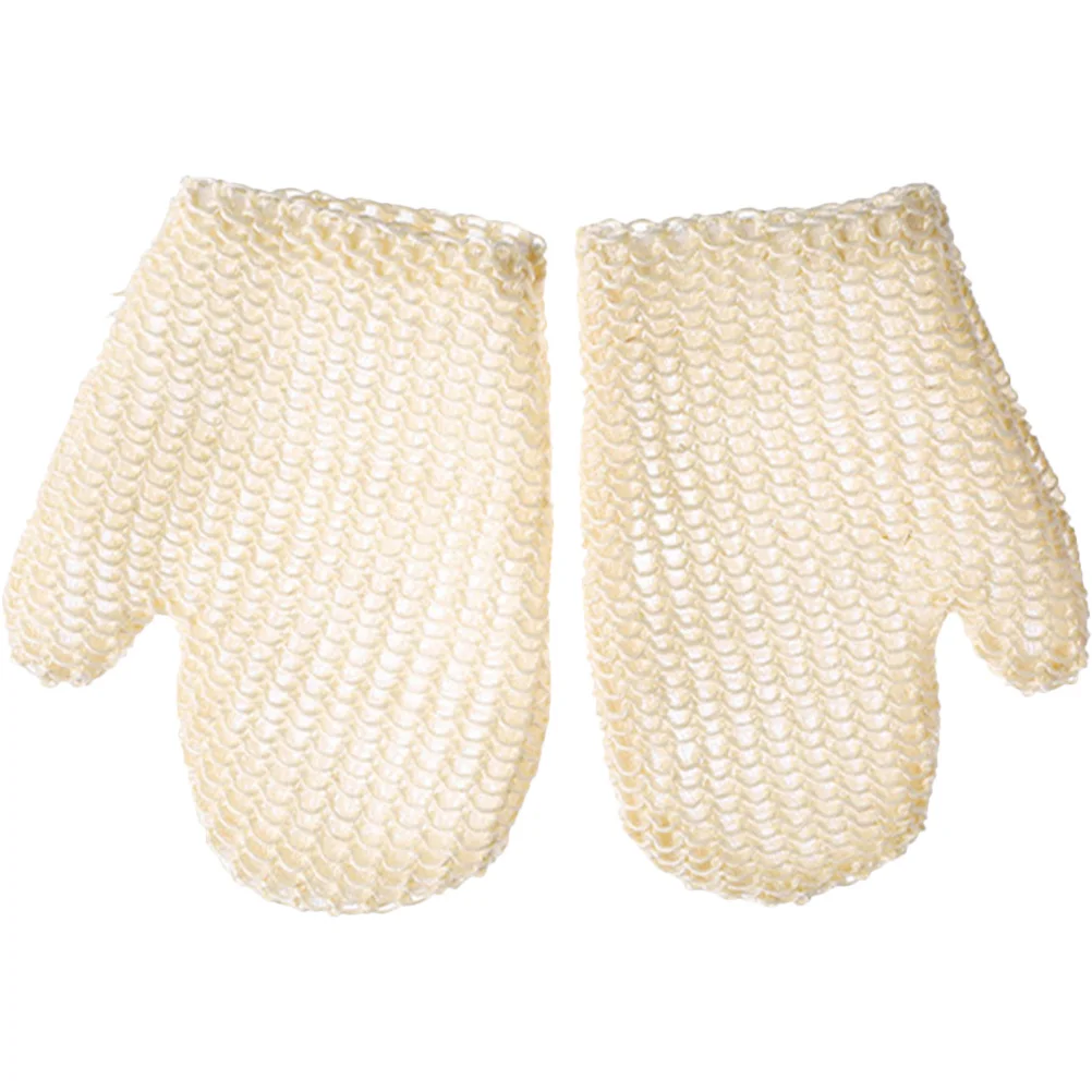 

2 Pcs Silk Bath Towel Sisal Hemp Mitt Hand Exfoliating Scrub Glove Shower Gloves Convenient Cleaning Whole Exfoliation