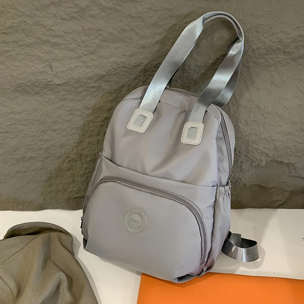 Casual Korean Style Sport Nylon Backpack Large Capacity Solid Color Travel Shoulder Bag Tote Bag Nylon Fitness Bag Outdoor
