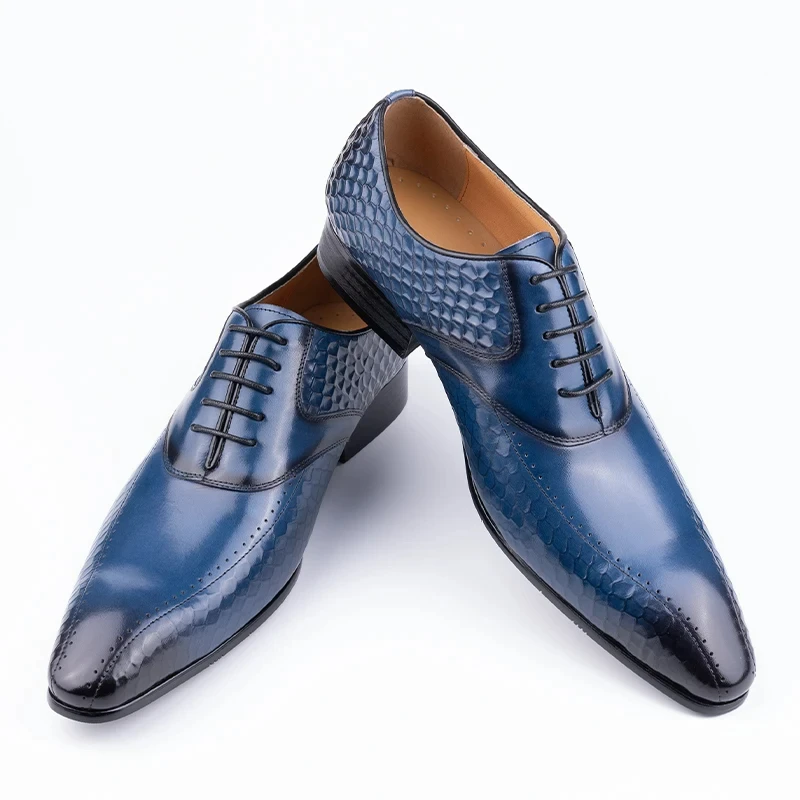 Factory Wholesale Men Leather Shoes Luxury Dress Office Wedding Party Suits Matching Footwear Handmade Fashion Business Man shoe