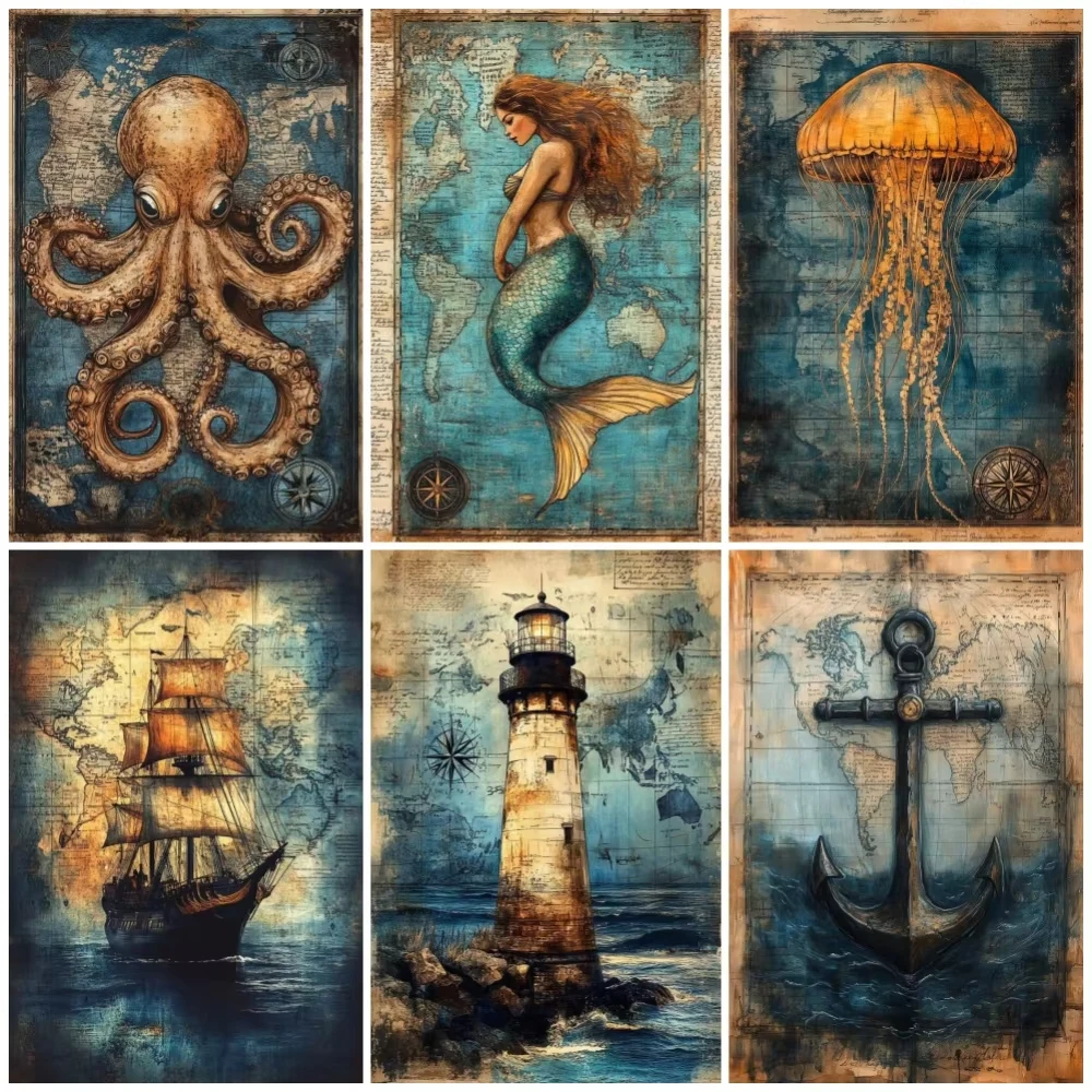 

Oil Painting By Number Old Blurred Antique Sea Treasure Map Home Decoration Painting Wall Bedroom Room Decor Gift