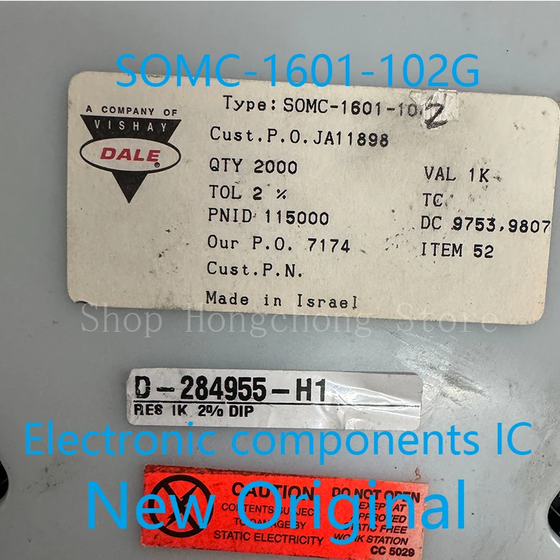 New Original SOMC-1601-102G SOMC1601102G Res Thick Film NET 1K Ohm 2% 1.2W ±100ppm/°C BUS Molded 16-Pin SOIC Gull Wing SMD 50pcs