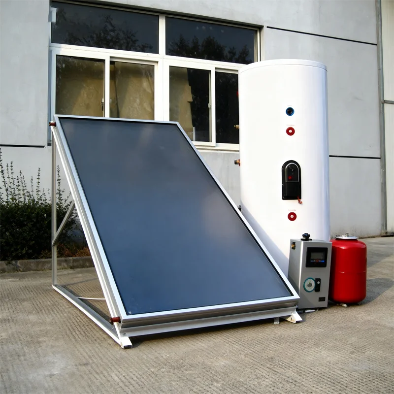 【Caliente】 Calentador de agua solar de placa plana, calentador de agua de panel solar presurizado de tipo dividido para balcón, colector, sistema de techo de ducha