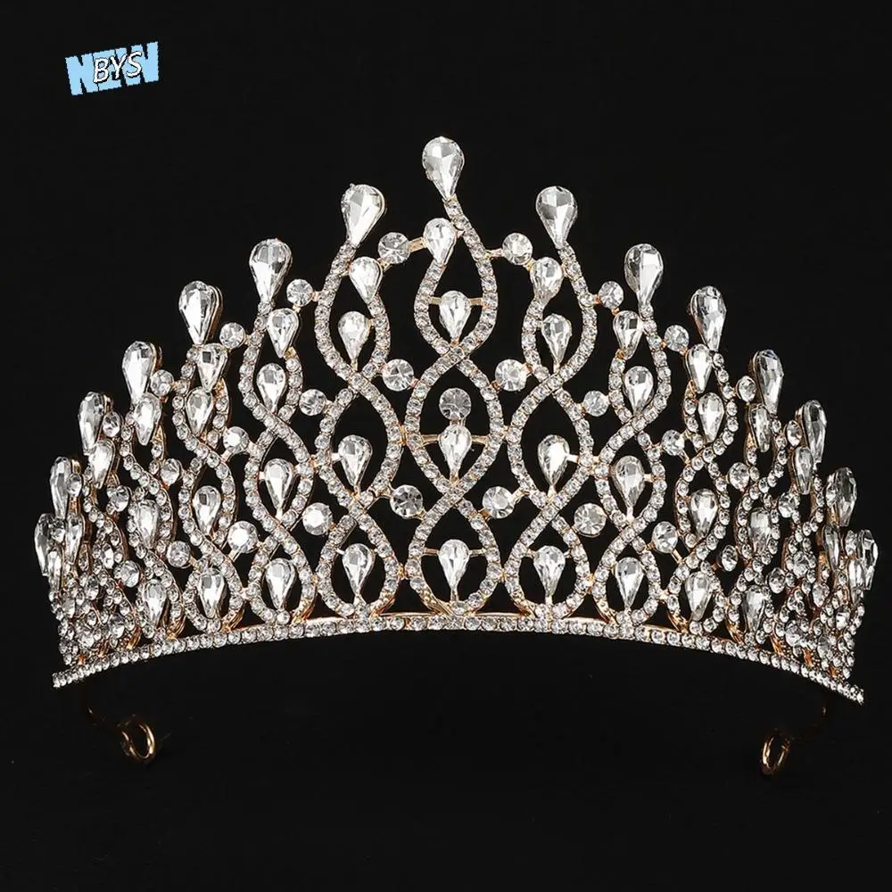 

Trendy Luxury Baroque Queen Tiaras Elegant Adjustable Bridal Headwear Vintage Sparkling Women Hair Hoop Themed Parties