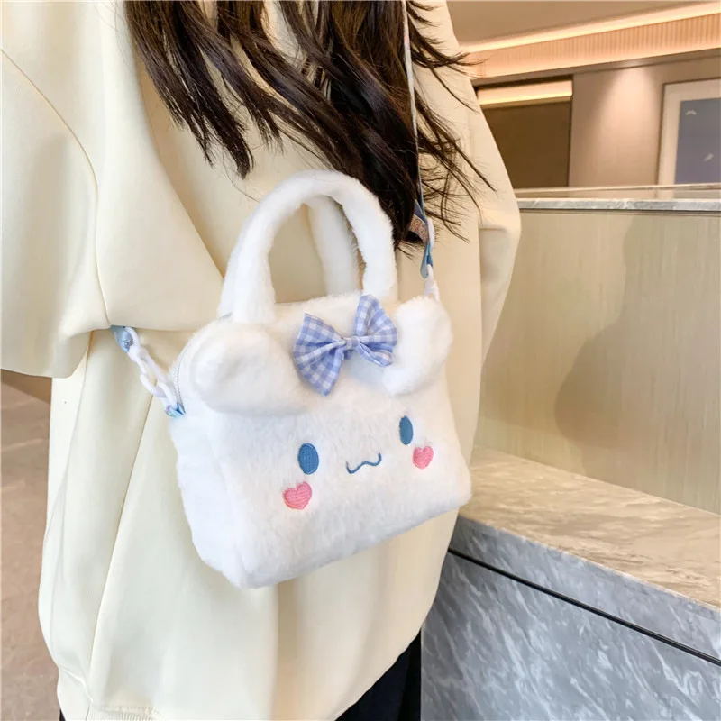 Sanrio Bag Kawaii Kuromi Cinnamoroll My Melody Cartoon Anime Plush Handbag Cosmetic Bag Travel Storage Bag Women Girl Gifts