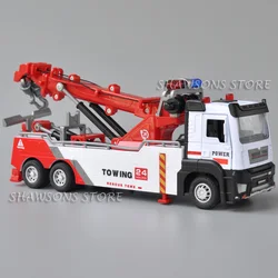 1:50 Diecast Model Vehicle Toy Tow Truck Wrecker Miniature Replica Pull Back Sound & Light