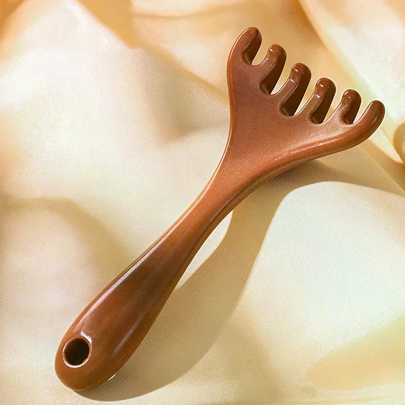 /YOV/Wide Tooth Long Handle Comb Meridian Tool Back Scratcher Spa Handheld Meridian Massage Comb Hair Care
