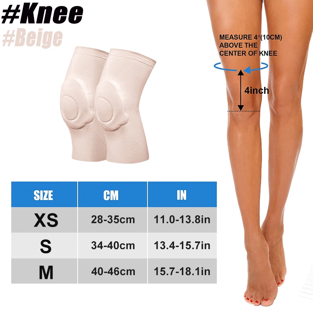 1 Paar Kompressions-Knieschoner oder Ellenbogenschoner mit Silikon-Gel-Pad, Volleyball-Knieschoner für Frauen und Mädchen, Tänzer, Yoga, Pole, Bodentanz – Detail 23