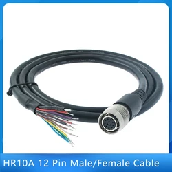 Compatible Hirose 12Pin Plug Male and Female Semi-Finished Wire Suitable for Optoelectronic Equipment, Industrial Cameras