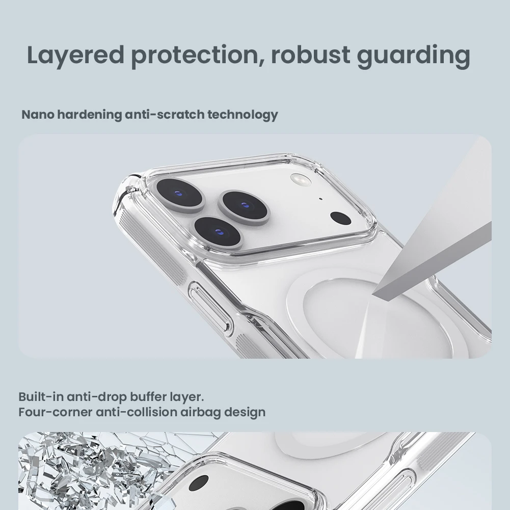 Funda Magnética Nillkin para iPhone 17 Pro / 17 Pro Max, Funda Transparente Nature TPU Pro Super Clear, Compatible con Magsafe