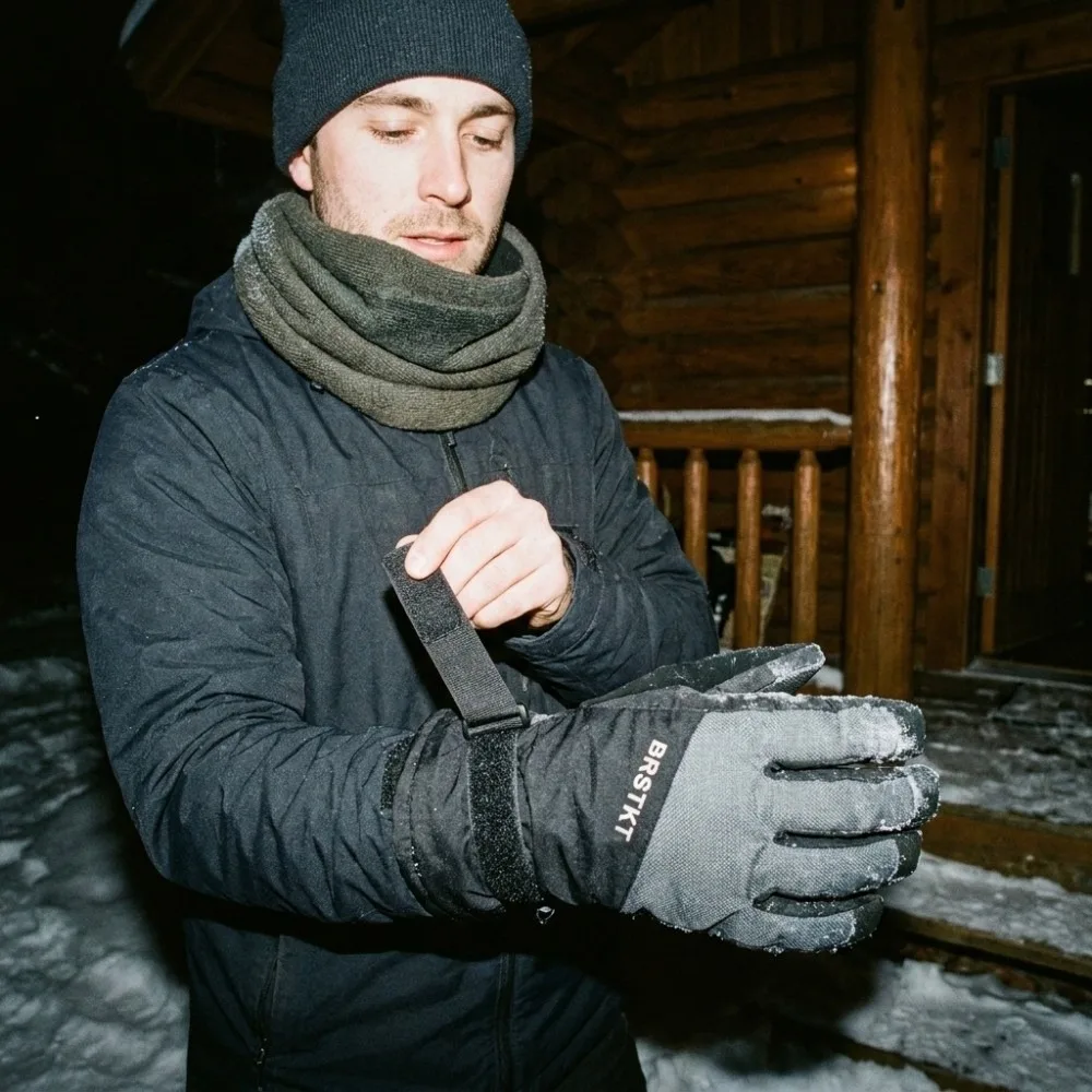 Warm Waterproof Ski Gloves Windproof Fleece Lined Winter Gloves Adjustable Cuff Touch Screen Snow Gloves Men