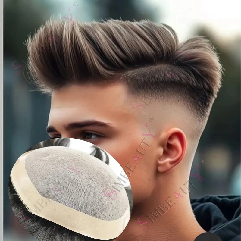 

Мужские длинные прямые брюки 5 дюймов # 1b # 2 # Системы париков из натуральных волос: 4 модели (блонд, коричневый, черный) с незаметной моно-основой NPU и прочной кружевной основой