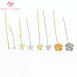 (8579) 30MM 40MM 18K Gold Color T Shaped Pins Bead Pins Connector High Quality DIY Jewelry Making Findings Accessories
