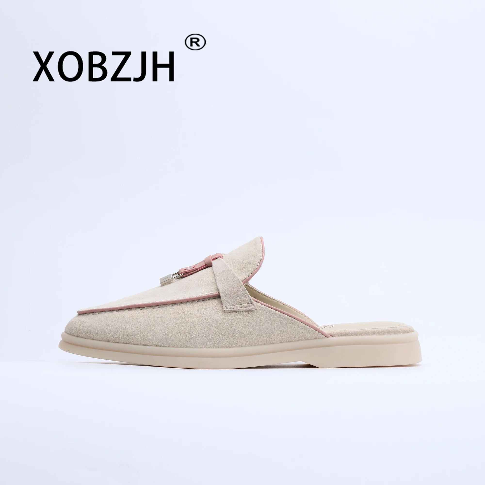 No Logo-Luxury Designer Tassel Suede Leather Loafers for Women 2025 Slip On Slippers Flat Shoes Work Walking Shoes High Quality