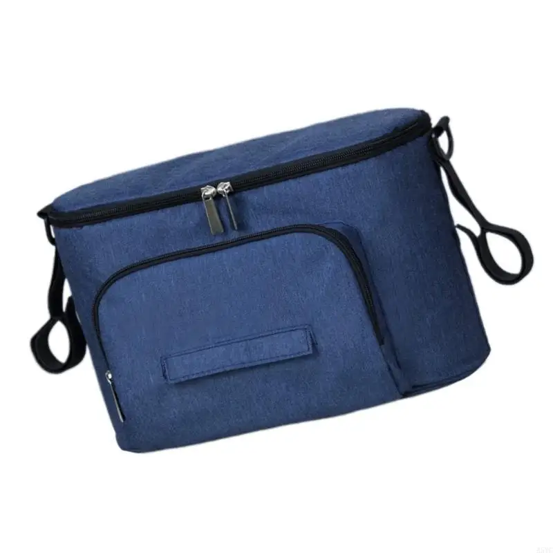 A5YC Large Capacity Baby Strollers Hanging Bag Wear-resistant Pram Organiser Container for Diaper Milk Bottle Wet Wipes
