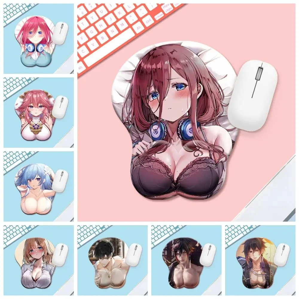 

Girl Mouse Pad 3D Stereo Anime 3D Mouse Pad Bobo Series Beauty Chest Wrist Support Ergonomic Comfortable 3D Breast Mousepad PC