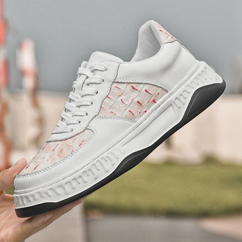 

Новый стиль, мужская повседневная обувь, модная светоотражающая обувь, модная городская кожаная обувь для отдыха, повседневные кроссовки, увеличивающие рост