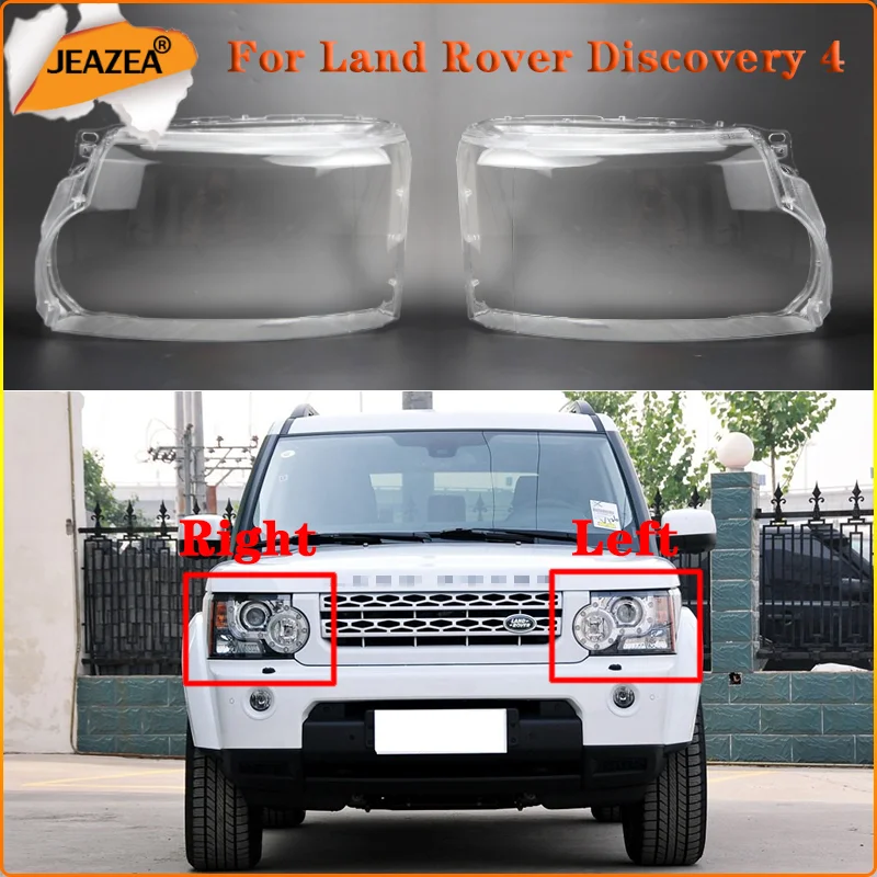 

JEAZEA Left Right Side Car Headlight Covers Head Light Lamp Shell Lens Front For Land Rover Discovery 4 LR4 2010-2018