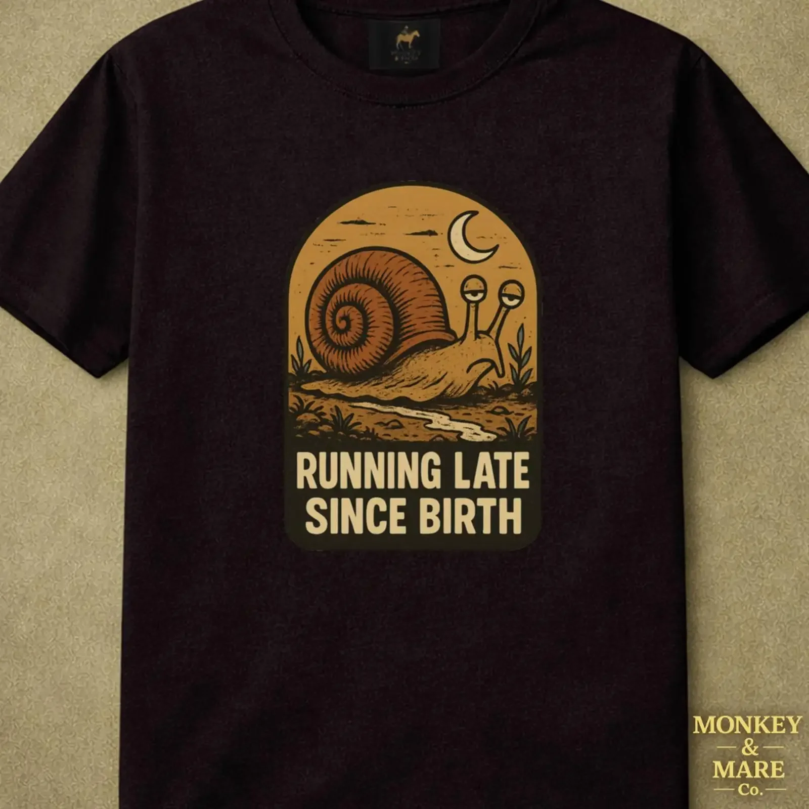 Running Late T Shirt Since Birth Funny Snail Chronically Humor Procrastinator  vintage Washed Casual designer clothes Soft