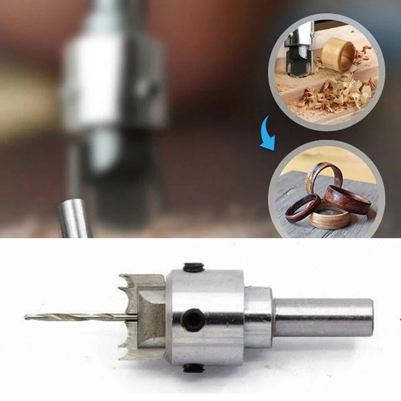 Multifunction Ring Drill Bit Wooden Thick Rings Maker High Speed Steel Wood (Blade Size: 17/19/21mm)