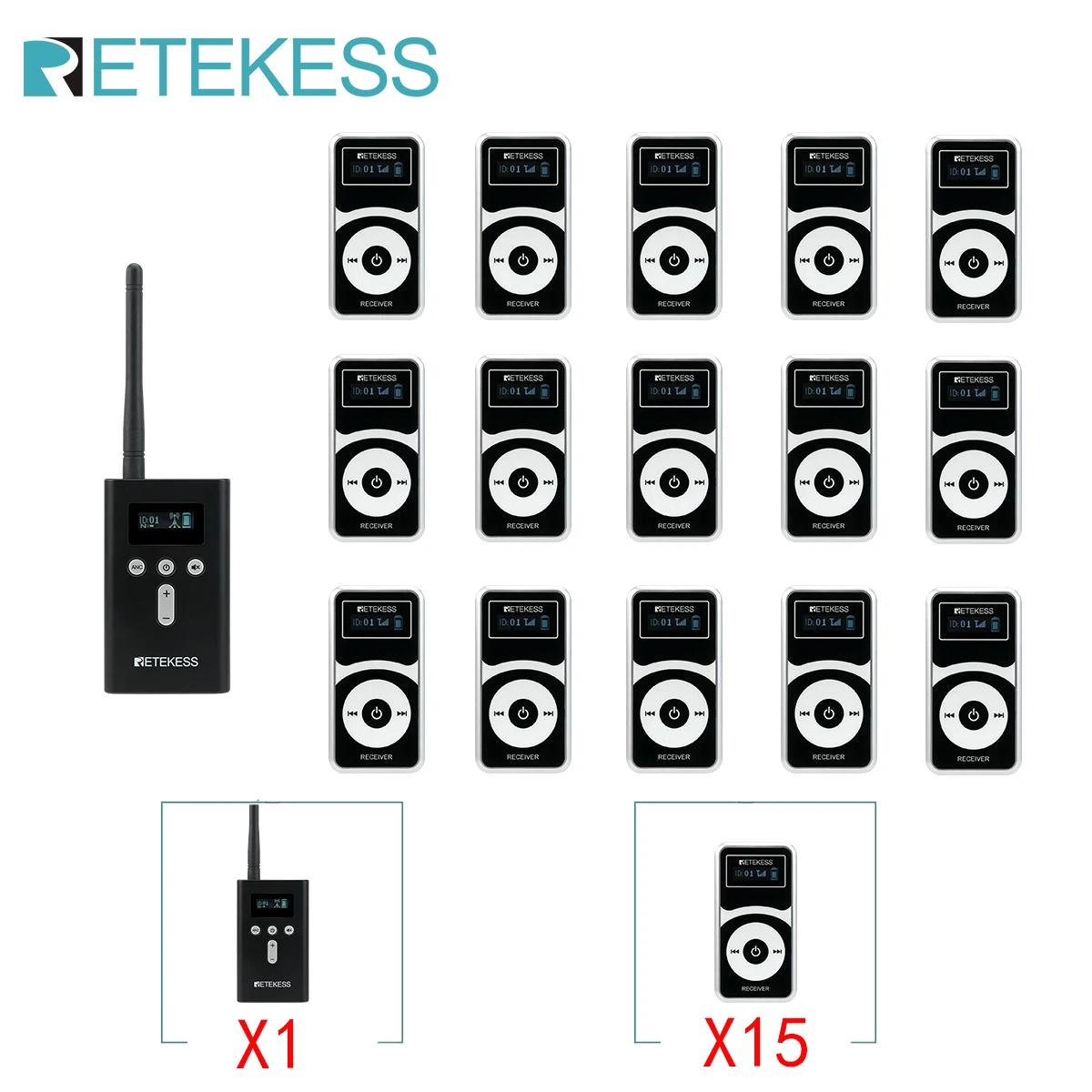 Retekess T130P T131P Wireless Tour Guide System Wireless Audio system Whisper System for Churches For Travel Museum Teaching