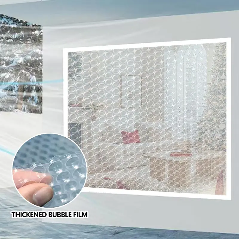 Winter whole piece anti cold self-adhesive air leakage bubble film curtains are easy to install with windproof insulation film
