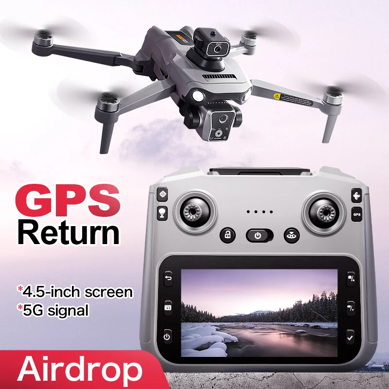 360 ° Dron con pantalla láser para evitar obstáculos, dispositivo Airdrop 5G GPS RC, posicionamiento de Dron, posicionamiento de flujo óptico, juguete para regalo para niños
