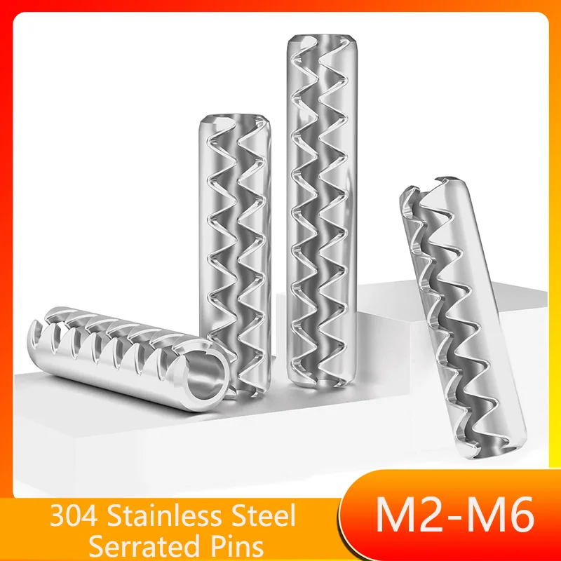 304 Stainless Steel Serrated Pins Car Flip Remote Key Fixed Pins Remote Control Fixing Pin M2 M2.5 M3 M4 M5 M6 Open Elastic Pin