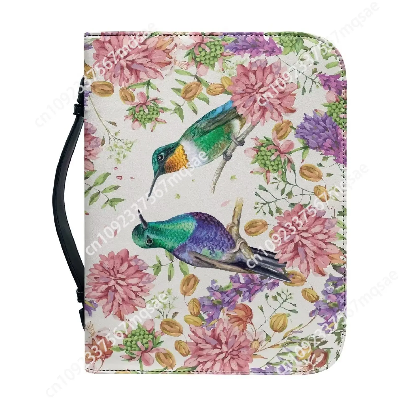 

Flower Hummingbird Pattern Styles Women's Bible Cover Leather Bible Cover Soft Book School Bag Waterproof Church Bag Bible Hot