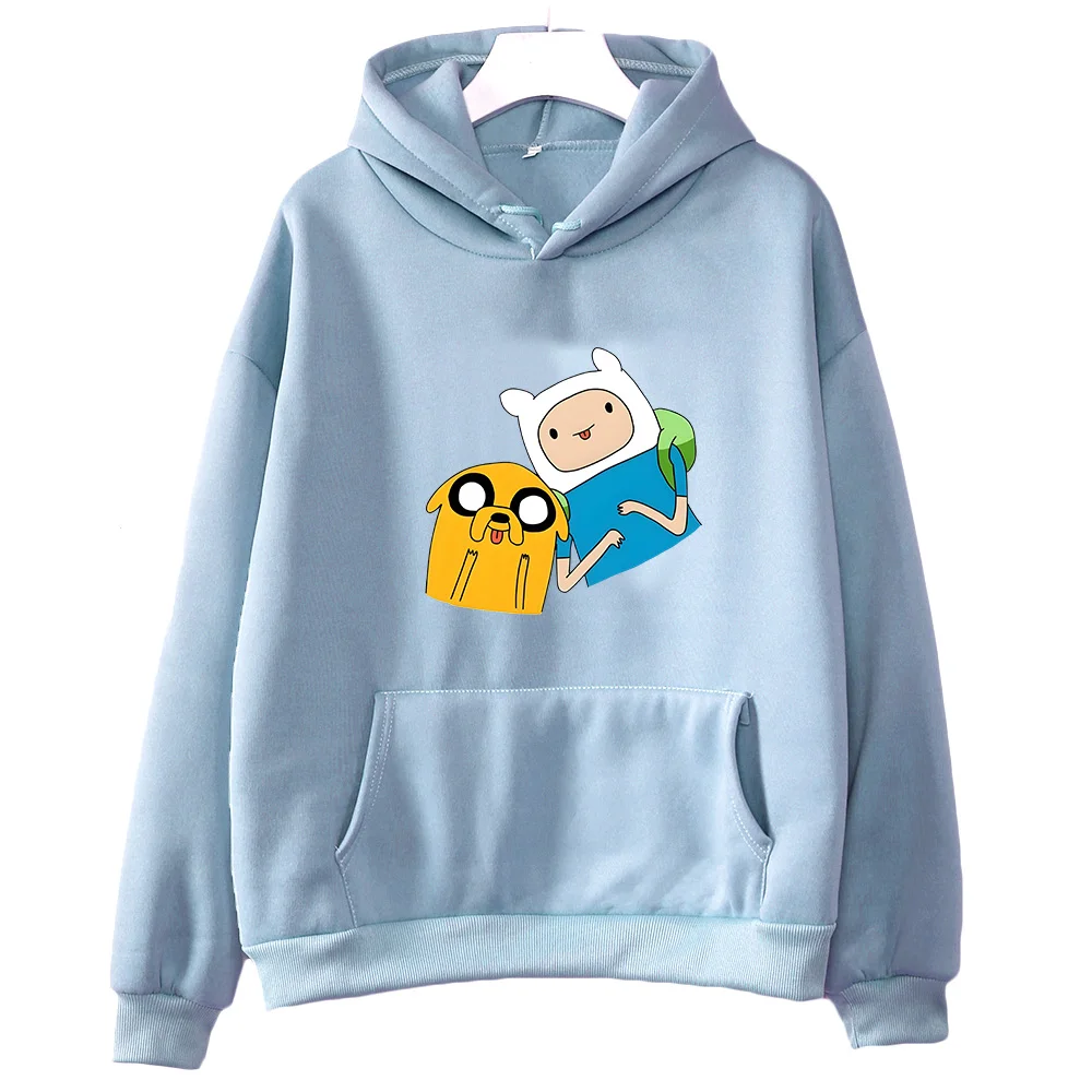 Finn and Jake Adventure Time 애니메이션 후드티, 가을 플리스 풀오버, 캐주얼 맨투맨, 귀여운 만화 그래픽 의류, 여성 및 남성