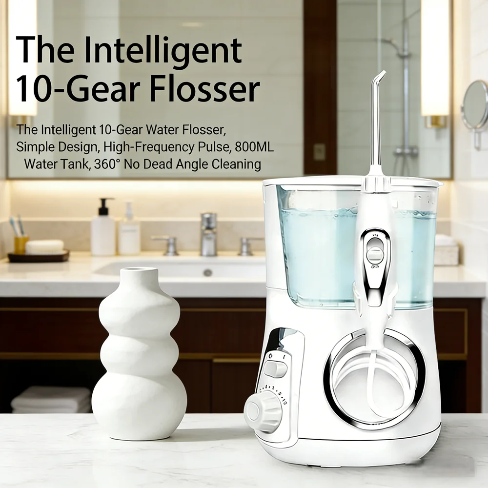 

Электрический ирригатор для полости рта, 10 режимов, 800 мл, настольный, для чистки зубов, предотвращает кариес