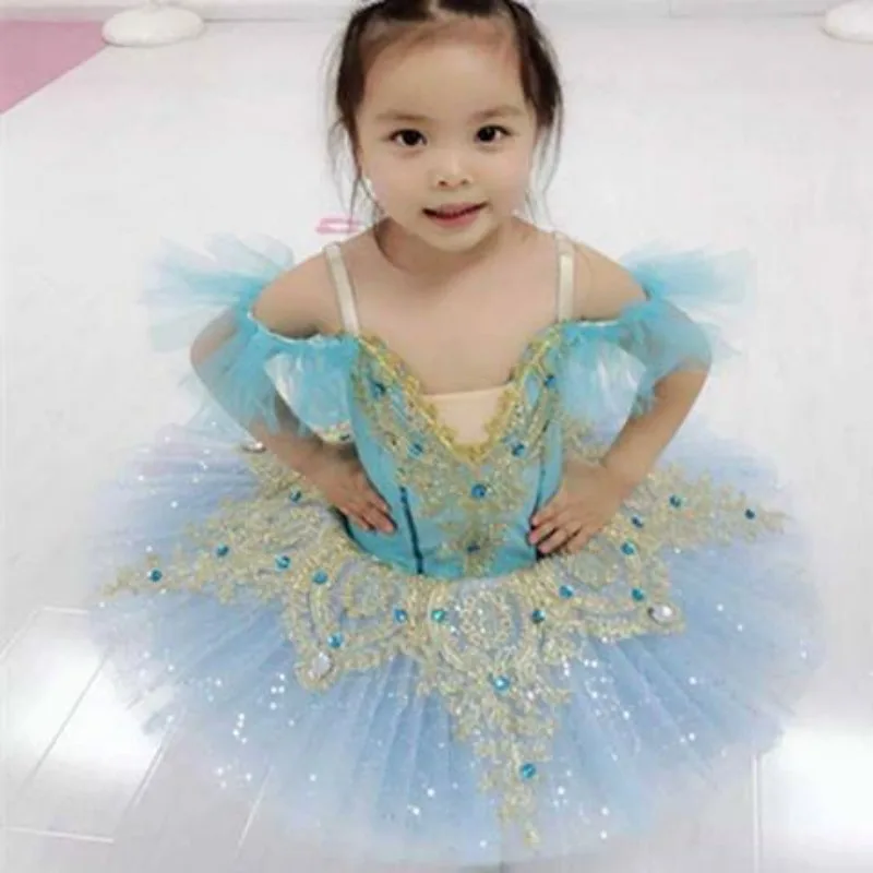 Girls Ballet Tutu Skirt Swan Lake Dance Recital Costume Professional Performance Tutu Dress Puffy Tulle Layer Ballerina Outfit