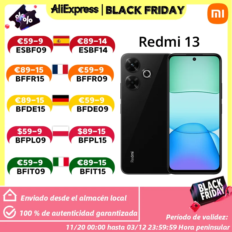 Global Version Xiaomi Redmi 13 Smartphone 108MP appareil photo super clair MediaTek Helio G91 Ultra Chargement rapide 33W Batterie 5030mAh