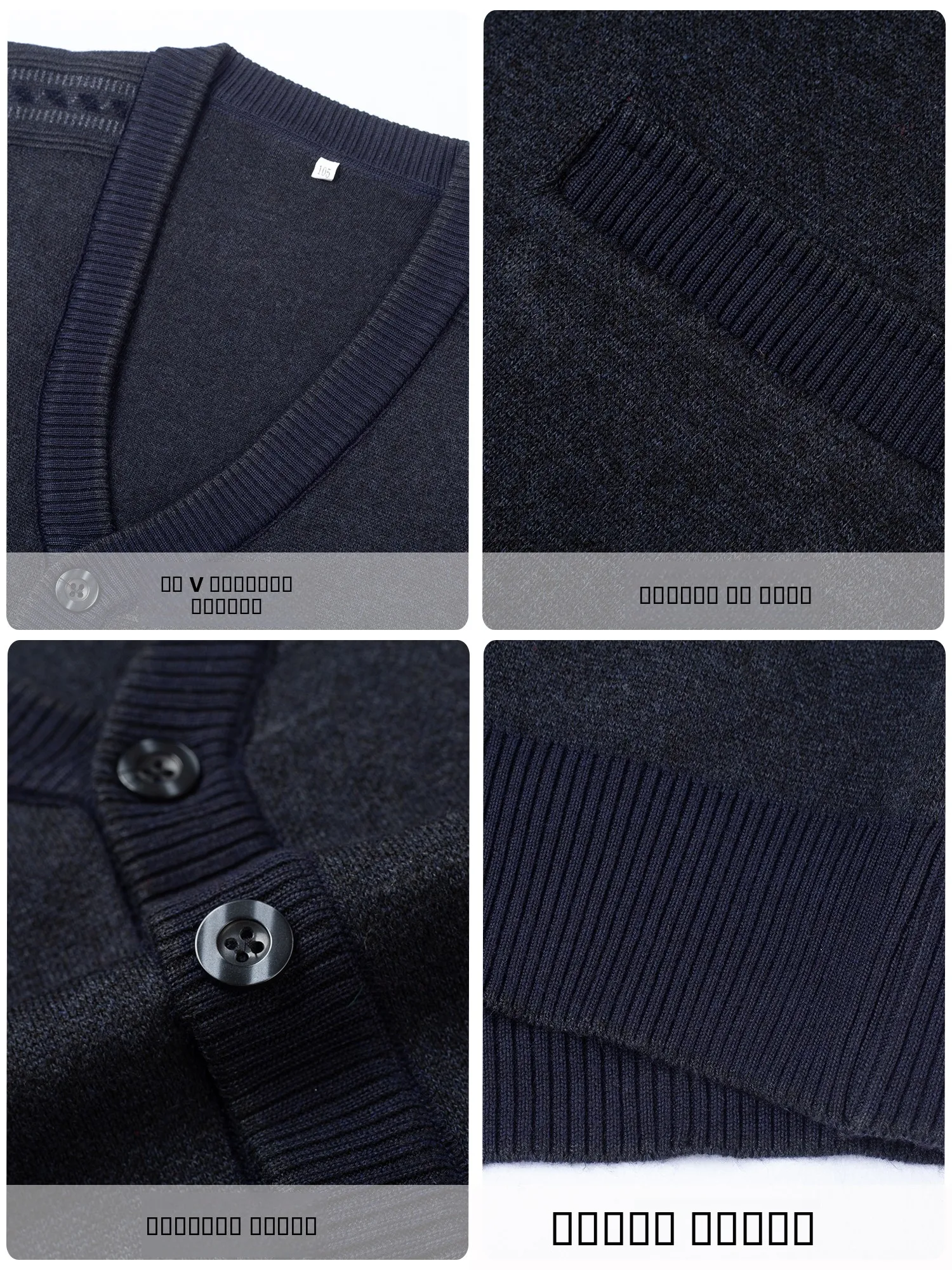 لون نقي سترة مشغولة من الصوف سترة للرجال في منتصف العمر و ly V-Ne مفتوحة با سترة دافئة عادية Sle ألياف البوليستر