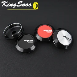 4PCS JDM Sport Wheel Cap Clip 60mm ADVAN Emblem Wheel Center Caps Rim Cover Hub Cap Black & Silver