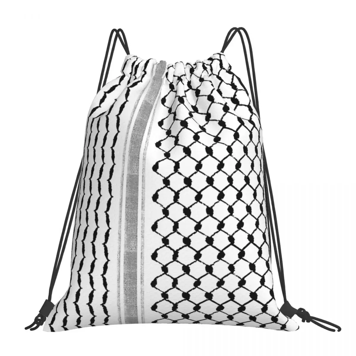 

Palestinian Hatta Kufiya Folk Pattern Drawstring bag Storage Portable Handbags Grocery Shopping Shoulder bag foldable Travel Bag