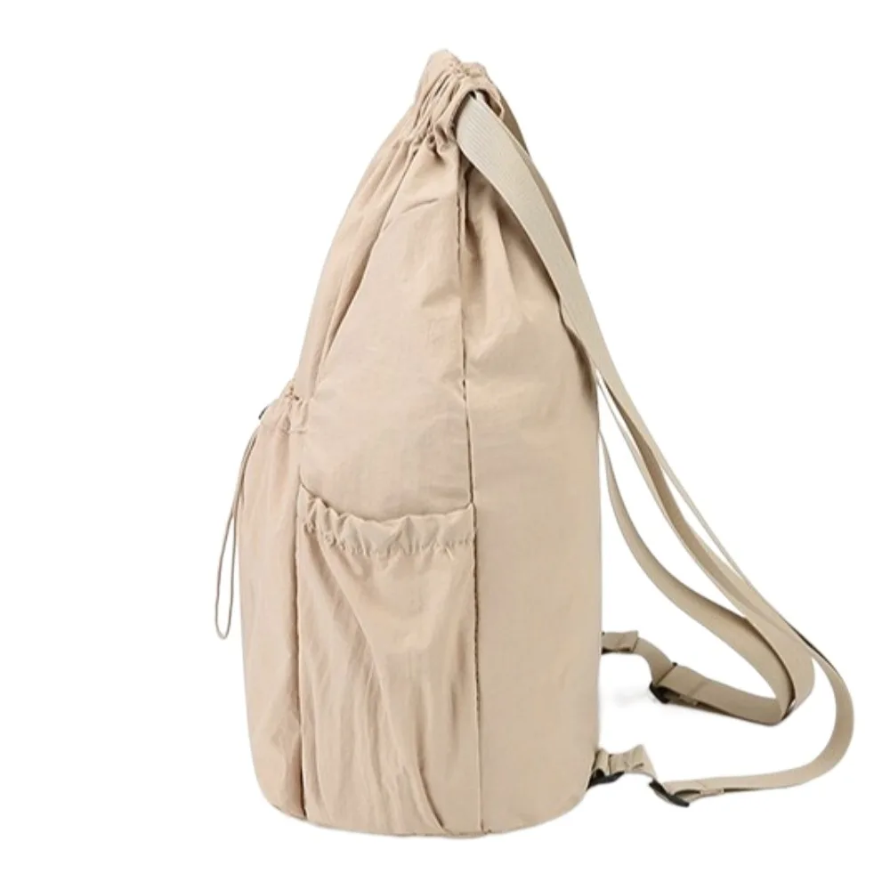 

Модный однотонный дорожный рюкзак в корейском стиле, нейлоновый рюкзак на шнурке, складной, легкий, для студентов, школьный, для активного отдыха