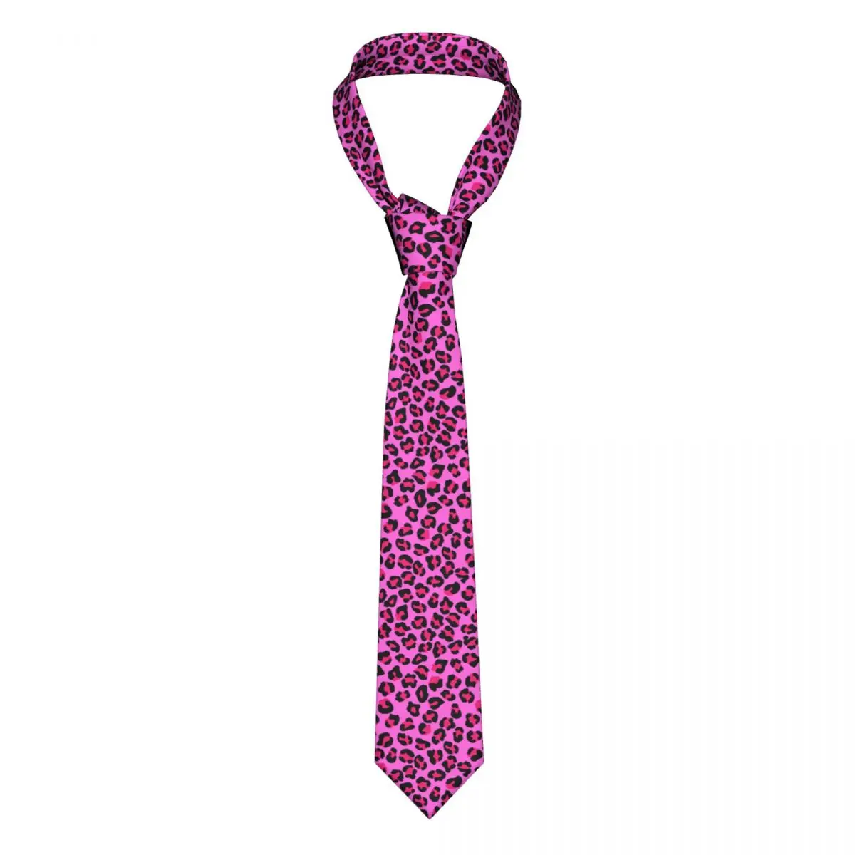 Leopard Cheetah Seamless Pattern Tie para homens, seda clássica, estampa de pele animal, gravatas para escritório, personalizadas