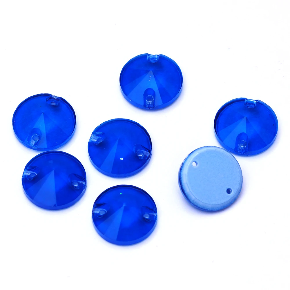 Glas K9 Neon Rivoli Neue Strass-Kanten mit Facettenschliff Aufnähbare Kristalle Flache Rückseite Steine für DIY-Kleidung – Detail 2