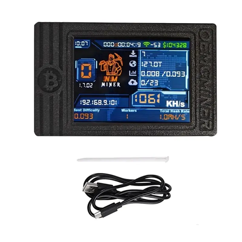 B50C Nmminer Nerdminerv2 MAX BTC Solo Miner 1061KH/S 2.8 Inch Color Display Bitcoin Crypto Solo Lottery Mining Machine A