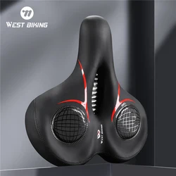 WEST BIKING Comfortable Gel Foam Bicycle Saddle MTB Shock Absorber 30cm Extra Wide Seat Cushion For Commuter Bike Exercise Bike