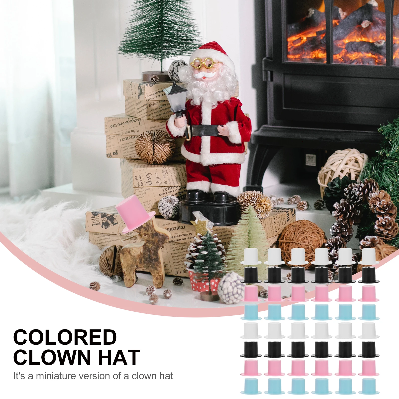 

100 Pcs Party Hat Clown Christmas Craft DIY Miniature Colorful Plastic Holiday Hats Baby