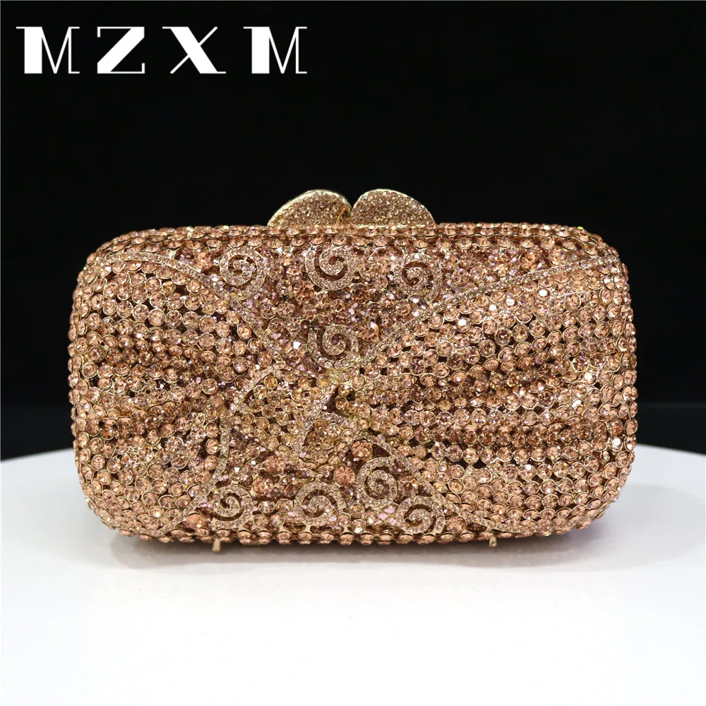 2024 Newest Luxury Ladies Evening Bag Party Wedding Hollow Crystal Clutch Multicolour Rhinestone Handbags Wallet