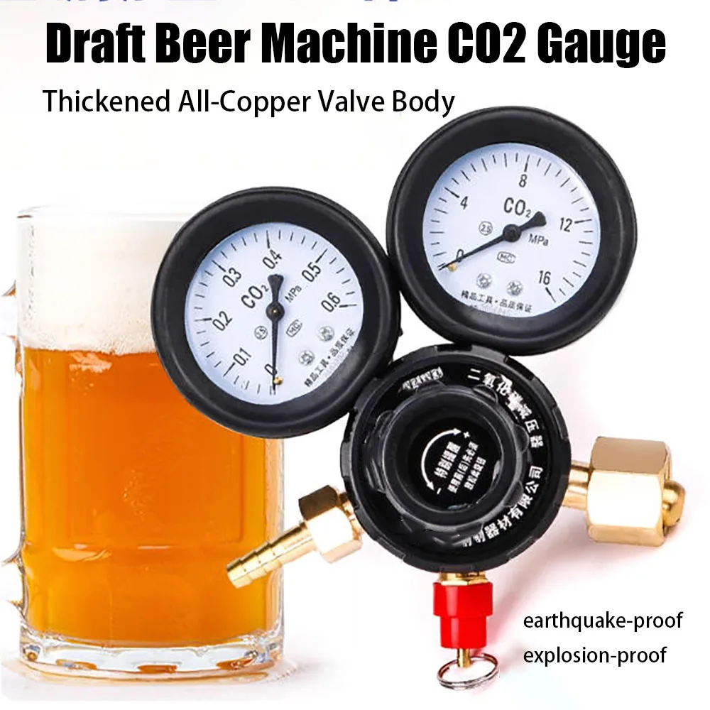 CO2 Pressure Gauge For Beer Machine, Pressure Reducing Valve For Draft Beer Machine, CO2 Pressure Regulator, Pressure Gauge