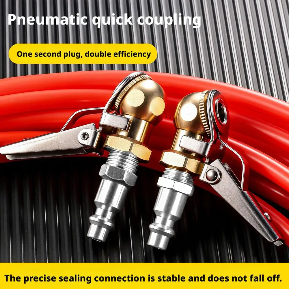 

Воздушный патрон для шин, 1/4 FNPT с закрытым шариком, воздушный патрон с зажимом для накачивания, аксессуары для компрессоров, инструмент для шланга для автомобильных шин грузовиков