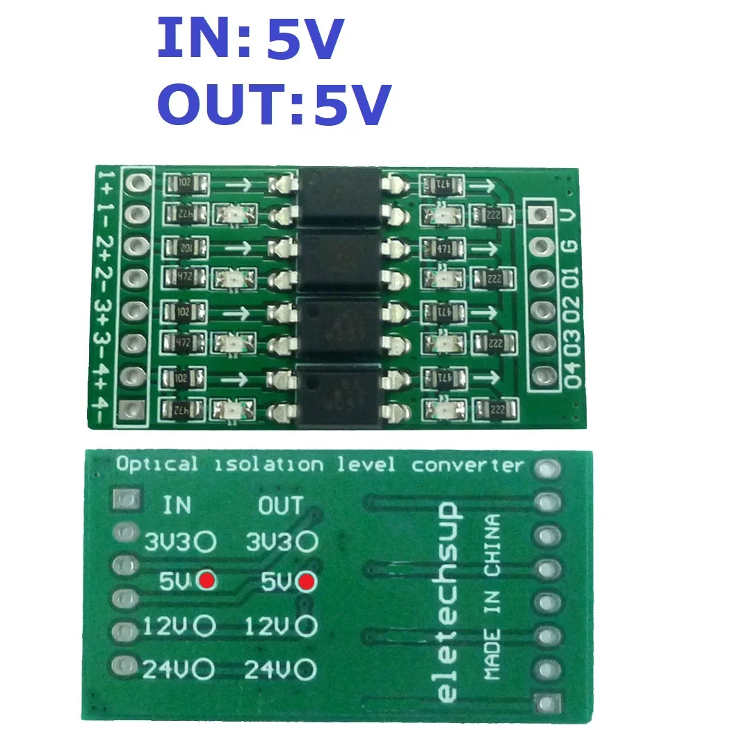 4ch 3.3V 5V 12V Signal isolation PLC level conversion PNP NPN to PNP signal signal level voltage conversion